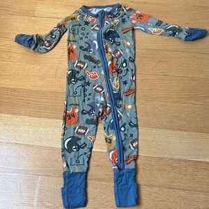 Little Sleepies Blue and Orange Sports Footie